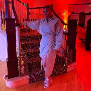 Sage Green Wrap T-shirt Dress